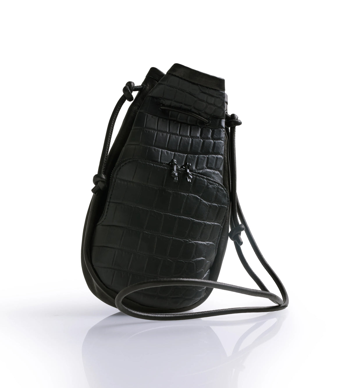 Double Drawstring Pouch Black